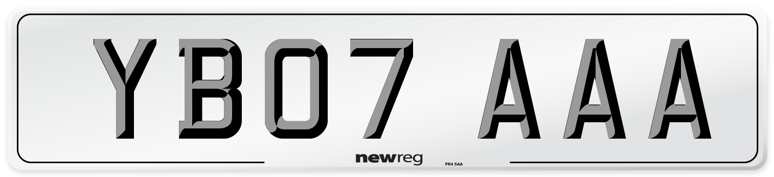 YB07 AAA Number Plate from New Reg